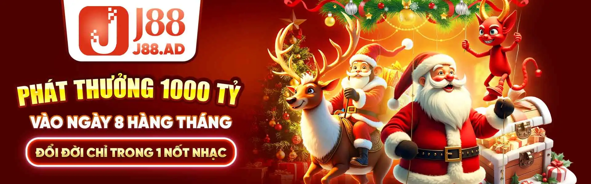 J88 ⭐️ Link Đăng Nhập Trang Chủ J88.com Nhận Thưởng 88k banner j88 phát thưởng 1000 tỷ vào ngày 8 hàng tháng đổi đời chỉ trong 1 nốt nhạc